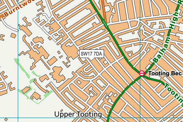 SW17 7DA map - OS VectorMap District (Ordnance Survey)