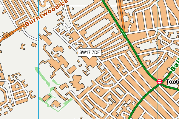 SW17 7DF map - OS VectorMap District (Ordnance Survey)