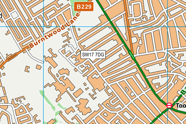SW17 7DG map - OS VectorMap District (Ordnance Survey)
