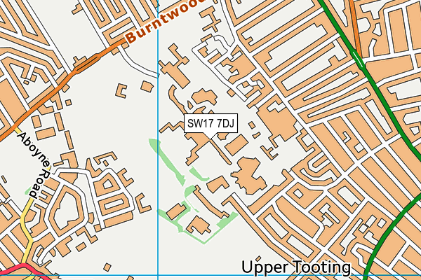 SW17 7DJ map - OS VectorMap District (Ordnance Survey)