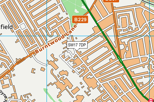 SW17 7DP map - OS VectorMap District (Ordnance Survey)