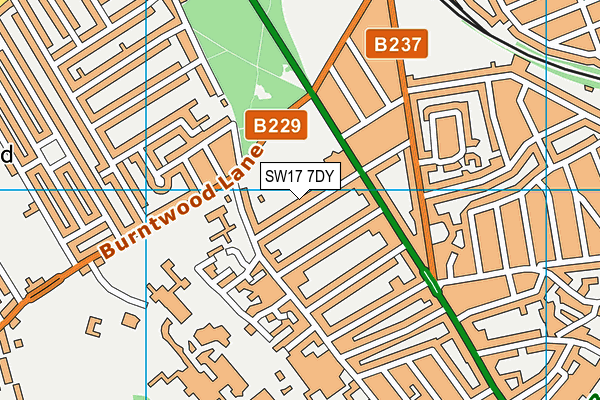 SW17 7DY map - OS VectorMap District (Ordnance Survey)