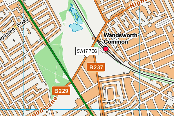 SW17 7EG map - OS VectorMap District (Ordnance Survey)