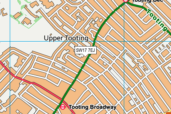 SW17 7EJ map - OS VectorMap District (Ordnance Survey)