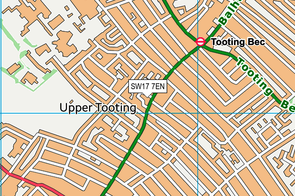 SW17 7EN map - OS VectorMap District (Ordnance Survey)