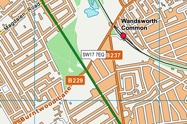 SW17 7EQ map - OS VectorMap District (Ordnance Survey)