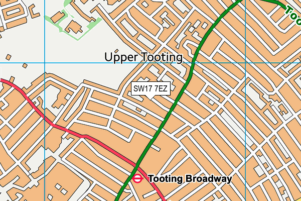 SW17 7EZ map - OS VectorMap District (Ordnance Survey)