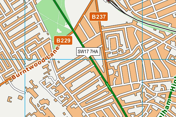 SW17 7HA map - OS VectorMap District (Ordnance Survey)