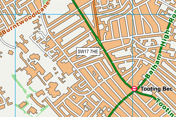 SW17 7HE map - OS VectorMap District (Ordnance Survey)