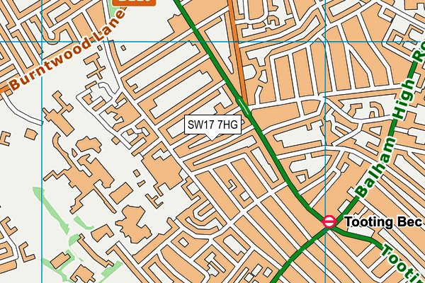 SW17 7HG map - OS VectorMap District (Ordnance Survey)