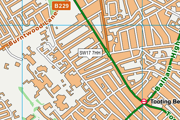 SW17 7HH map - OS VectorMap District (Ordnance Survey)