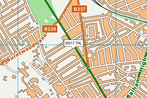 SW17 7HL map - OS VectorMap District (Ordnance Survey)
