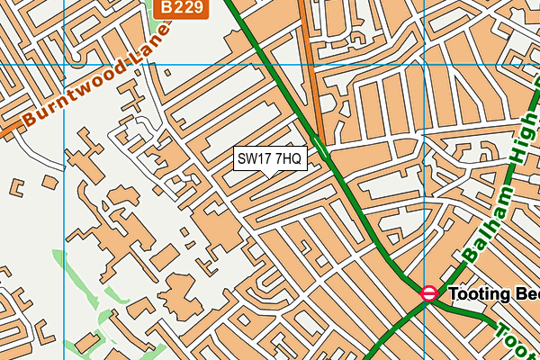 SW17 7HQ map - OS VectorMap District (Ordnance Survey)