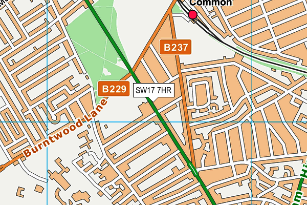 SW17 7HR map - OS VectorMap District (Ordnance Survey)