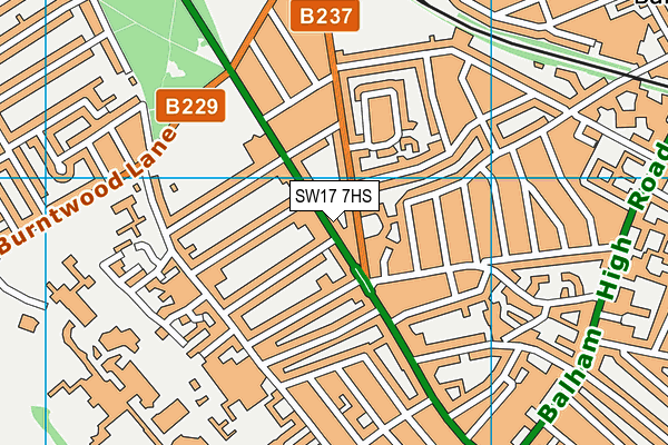 SW17 7HS map - OS VectorMap District (Ordnance Survey)