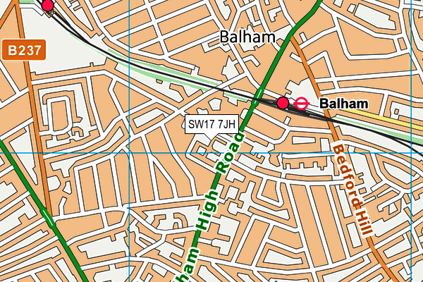 SW17 7JH map - OS VectorMap District (Ordnance Survey)