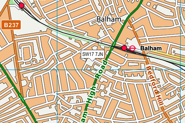 SW17 7JN map - OS VectorMap District (Ordnance Survey)