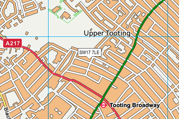 SW17 7LE map - OS VectorMap District (Ordnance Survey)