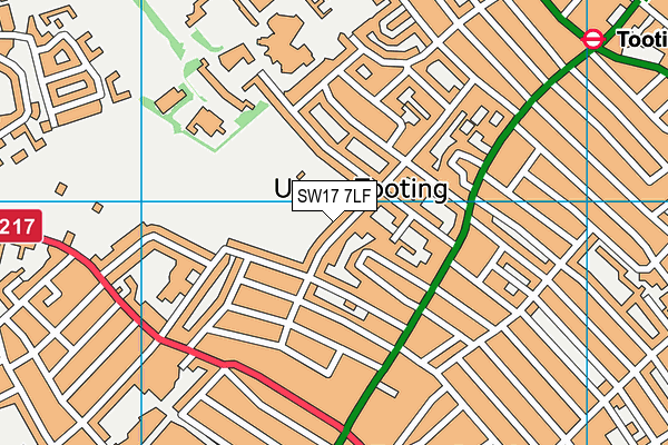 SW17 7LF map - OS VectorMap District (Ordnance Survey)