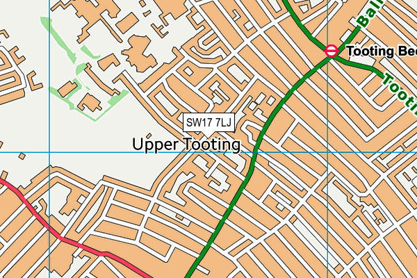 SW17 7LJ map - OS VectorMap District (Ordnance Survey)