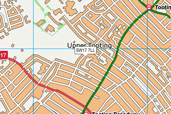 SW17 7LL map - OS VectorMap District (Ordnance Survey)