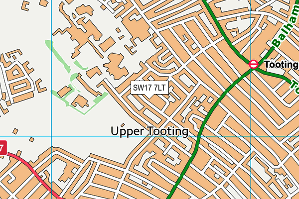 SW17 7LT map - OS VectorMap District (Ordnance Survey)