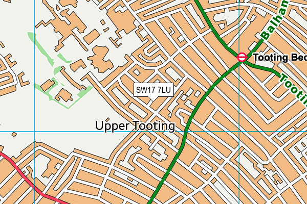 SW17 7LU map - OS VectorMap District (Ordnance Survey)