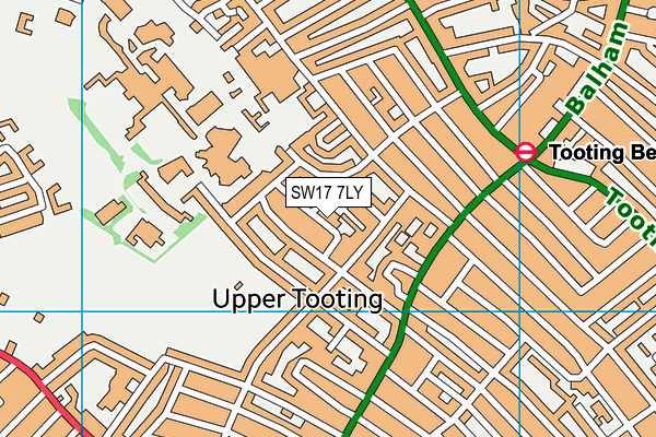 SW17 7LY map - OS VectorMap District (Ordnance Survey)