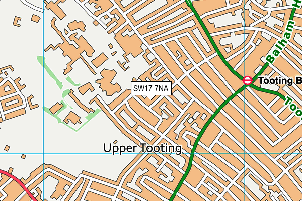 SW17 7NA map - OS VectorMap District (Ordnance Survey)