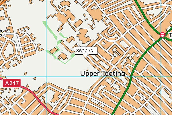 SW17 7NL map - OS VectorMap District (Ordnance Survey)