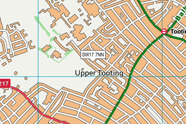 SW17 7NN map - OS VectorMap District (Ordnance Survey)