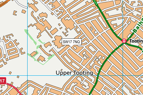 SW17 7NQ map - OS VectorMap District (Ordnance Survey)