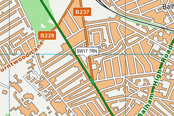 SW17 7RN map - OS VectorMap District (Ordnance Survey)