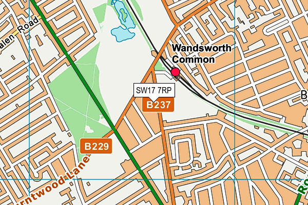 SW17 7RP map - OS VectorMap District (Ordnance Survey)