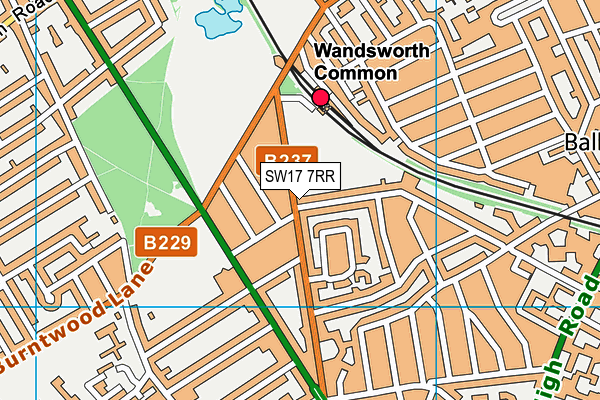 SW17 7RR map - OS VectorMap District (Ordnance Survey)