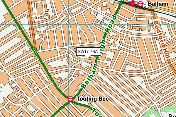 SW17 7SA map - OS VectorMap District (Ordnance Survey)