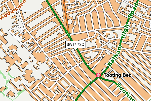 SW17 7SQ map - OS VectorMap District (Ordnance Survey)