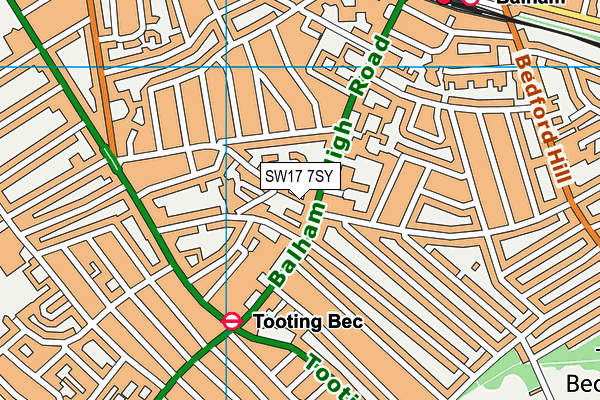 SW17 7SY map - OS VectorMap District (Ordnance Survey)