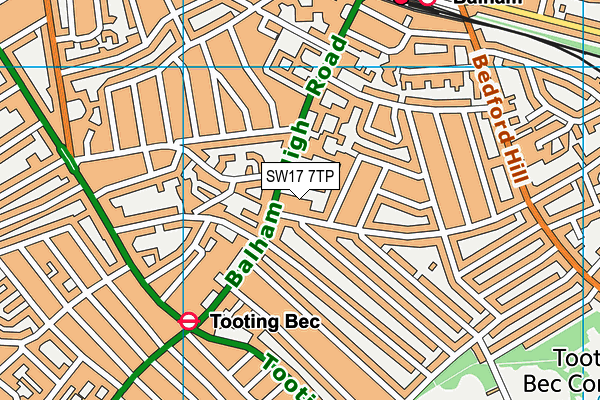 SW17 7TP map - OS VectorMap District (Ordnance Survey)