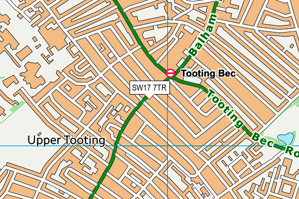 SW17 7TR map - OS VectorMap District (Ordnance Survey)