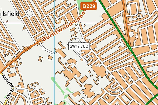 SW17 7UD map - OS VectorMap District (Ordnance Survey)