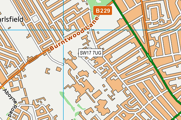 SW17 7UG map - OS VectorMap District (Ordnance Survey)