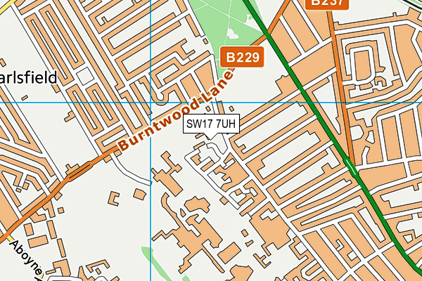 SW17 7UH map - OS VectorMap District (Ordnance Survey)