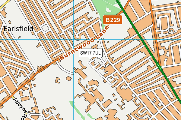 SW17 7UL map - OS VectorMap District (Ordnance Survey)