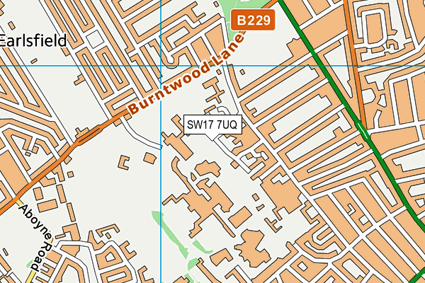 SW17 7UQ map - OS VectorMap District (Ordnance Survey)