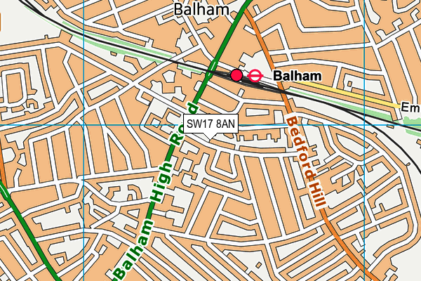 Balham Leisure Centre map (SW17 8AN) - OS VectorMap District (Ordnance Survey)