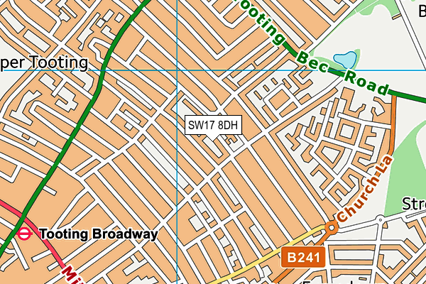 SW17 8DH map - OS VectorMap District (Ordnance Survey)