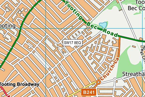 SW17 8EQ map - OS VectorMap District (Ordnance Survey)