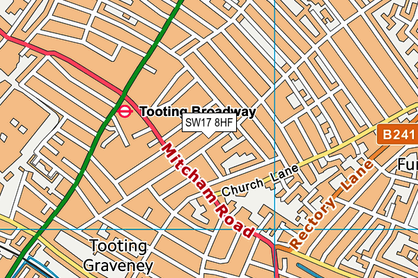 SW17 8HF map - OS VectorMap District (Ordnance Survey)