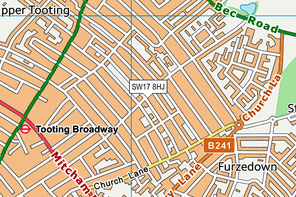 SW17 8HJ map - OS VectorMap District (Ordnance Survey)